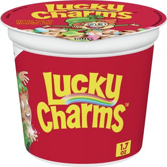  [해외직구] Lucky  Charms  Lucky  Charms  글루텐  프리  마시멜로  시리얼  1.7온스  싱글  서브  시리얼  컵