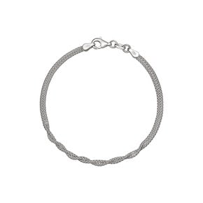 SILVER 로프 꼬임 체인 화이트 팔찌 S-FANB033W