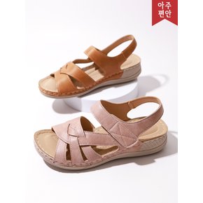 5cm 폭신 쿠션 발편한 벨크로 스트랩 샌들 112454