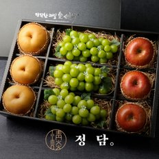 [1/13(월)순차출고][SSG정담]친환경포장 혼합 과일선물세트 (샤인머스켓/사과/배 - 5kg) / 실크보자기 포장+노리개 증정