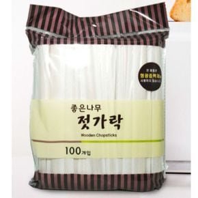 일회용 나무 젓가락 저분 소풍 캠핑 식기 100P X ( 2매입 )