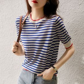 네비앙 스트라이프 칼라 니트_P307399007