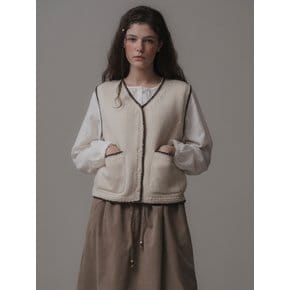 Whole-grain knit vest (ivory)