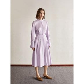 YY_Pleated waist shirt dress_PURPLE