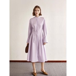 YY_Pleated waist shirt dress_PURPLE