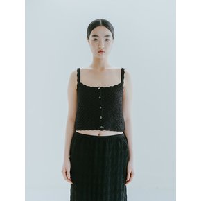 LINEN BLENDED CROCHET VEST_BLACK