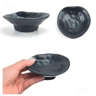  블랙 편리한 멜라민 한정식 마늘 쌈장 양념 소스 그릇 일식 초장 간장 와사비 종지 길이 10cm 8호