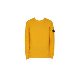 스톤아일랜드 [스톤 아일랜드] 14주년 와펜 패치 크루넥 니트 옐로우 7715508A3 V0030