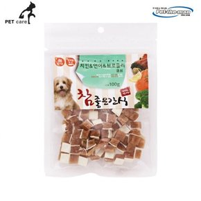 펫더맨 참좋은간식 치킨 연어 브로콜리 큐브 100g