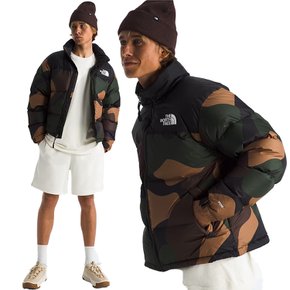 남성 1996 레트로 눕시 Nuptse 패딩 자켓 TNF Black Block Camo Print