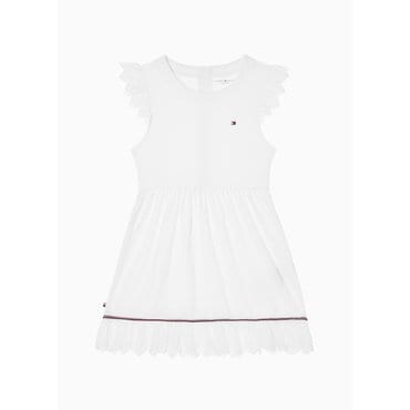타미힐피거키즈 25년 S/S       T42F1NDR210GT1        [베이비] 브로더리 원피스