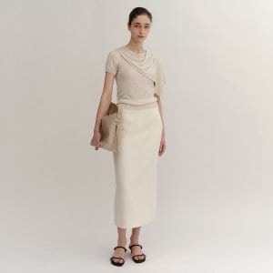 킨더살몬 SS24 Midi Skirt Off-White