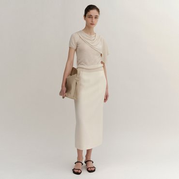 킨더살몬 SS24 Midi Skirt Off-White