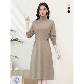테이느 하이넥 솔리드 니트 원피스_P406478108