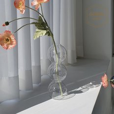 트리플 물방울 유리 꽃병 화병 오브제 - 5x16