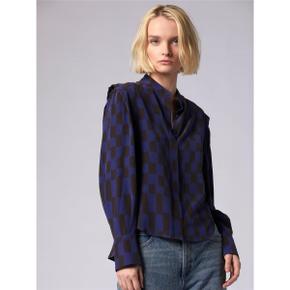 이큅먼트 ELOISE LONG SLEEVE SILK TOP - DELICIOSO BLUE