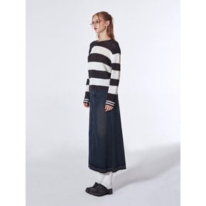 Stripe Boyfriend Fit Sweater (CHARCOAL)