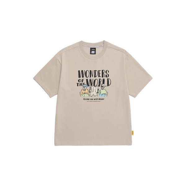 N252UTS980 리젠아스킨 그래픽 반팔 티셔츠 BEIGE KHAKI