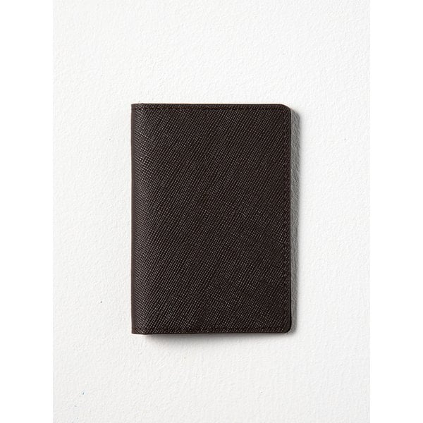 Saffiano Leather Card Wallet - Black