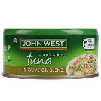  존웨스트 올리브오일 청크 참치 통조림 Tuna Chunks In Olive Oil Blend 185g 4개