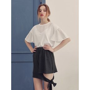 [리퍼브]TIED MINI JERSEY SKIRT_BLACK