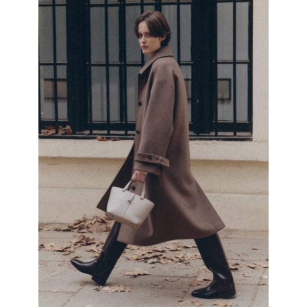 캐시미어 오버사이즈 롱 코트_BROWN