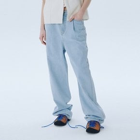 Tucked Denim Pants_LIGHT BLUE