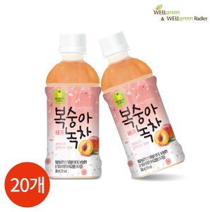  웰그린 스위트카페 복숭아녹차 340ml x 20PET