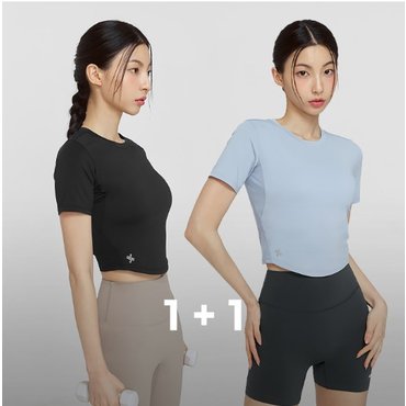 젝시믹스 아이스센트 크롭 숏슬리브 1+1 (XFK1TS1001)