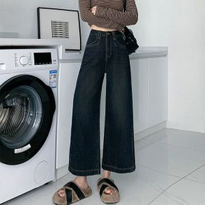 엔푸 데님 와이드 9부 팬츠_P373280634