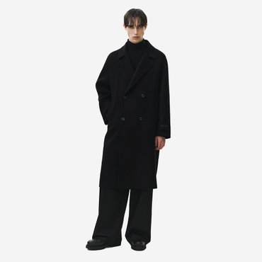 지오송지오 더블 브레스티드 핸드메이드 코트 블랙 ZG5CT517BK