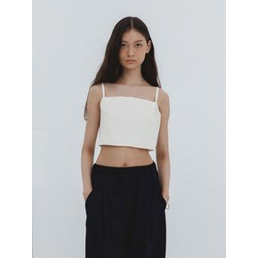 SLIT TUBE TOP - JACQUARD IVORY