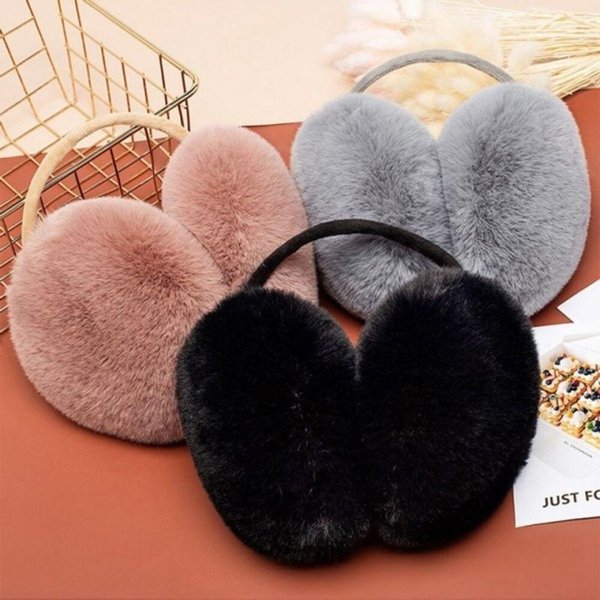 [옷자락] 여자 한파 겨울 소프트퍼 따뜻한 분홍색 귀마개