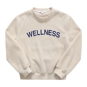 CR666CR CREAM SHERPA CAPSULE 웰니스 (WELLNESS) 로고 부클 크롭 여성 맨투맨