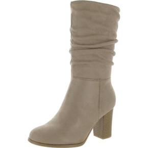 4230802 New York  Company Amena Scrunch Boot Womens Block Heel Side Zip Mid-Calf Boots