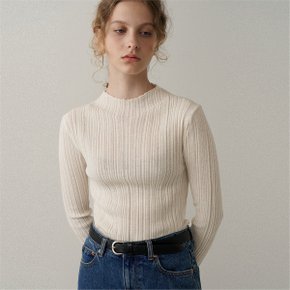 [블랭크03] wool blend ribbed pullover (cream)