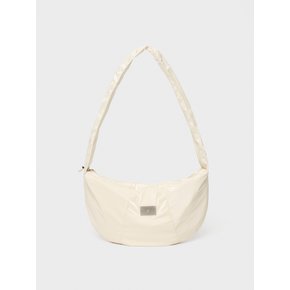 GLOSSY WAVE CROSS HANDLE BAG [IVORY]