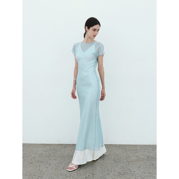 See-through sleeveless dress - MINT