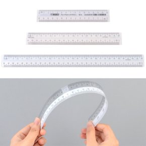 플라스틱 직선자 직자 투명 방안자 15cm