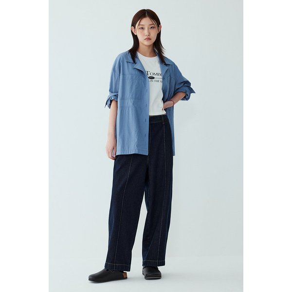 밴드 원턱 배기 데님 팬츠 9105362104058