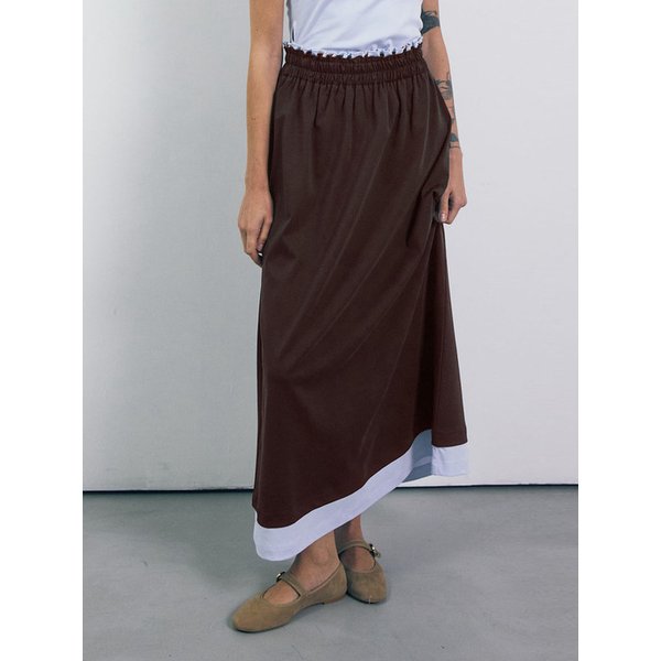 [리퍼브]Layering Jersey Skirt_Choco Brown
