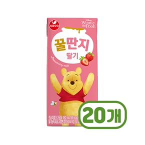 서울우유 딸기 꿀딴지 멸균우유팩 180ml x 20개