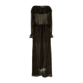 [해외배송] 보디 닷 자수 실크 블렌드 스타디움 원피스 WRF24DR036 BKMLT