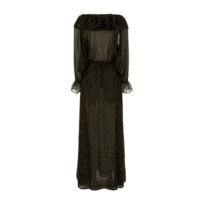 [해외배송] 보디 닷 자수 실크 블렌드 스타디움 원피스 WRF24DR036 BKMLT