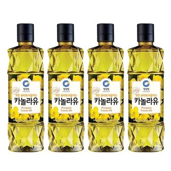 청정원 카놀라유 500ml x 4개