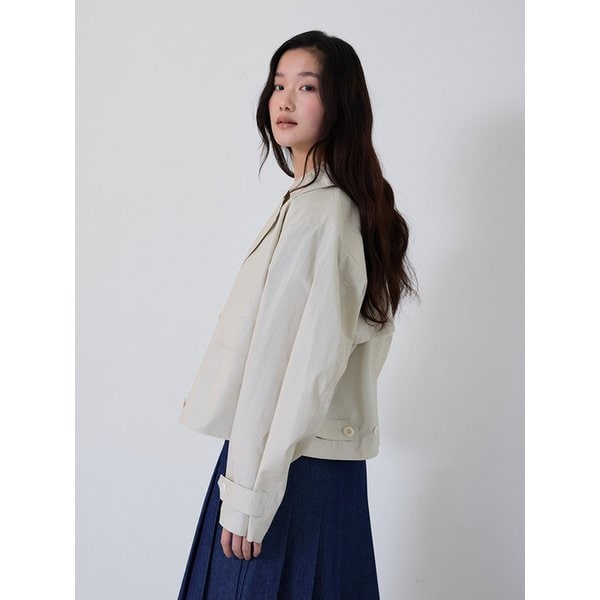 Coated Double Crop Jacket (Ivory)