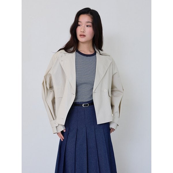 Coated Double Crop Jacket (Ivory)