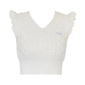 프릴 니트 베스트 Frill Knit Vest (Ivory)