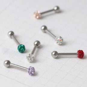 3mm 미러볼 컬러 볼 써지컬 스틸 패션 피어싱 6종 택1