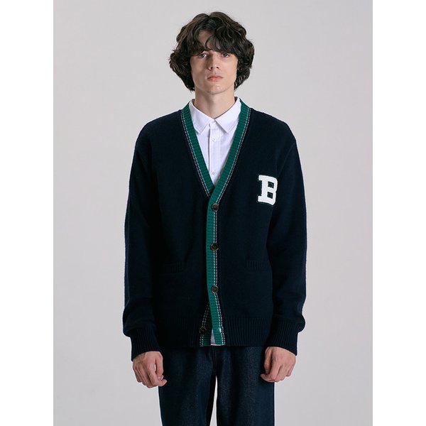 남성 B-LOGO 니트 가디건 BNDSW411M
